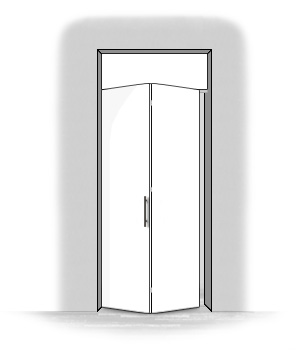 Складная дверь с фрамугой левая